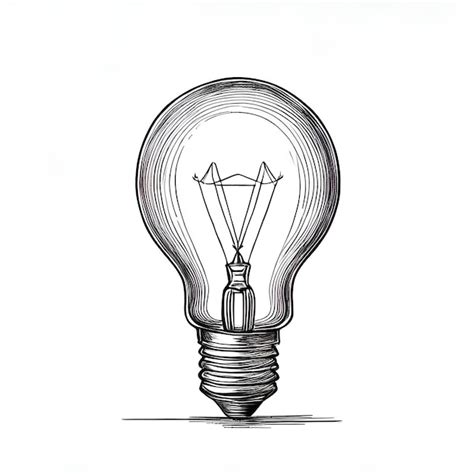 Premium Vector Light Bulb Monochrome Ink Sketch Vector Drawing