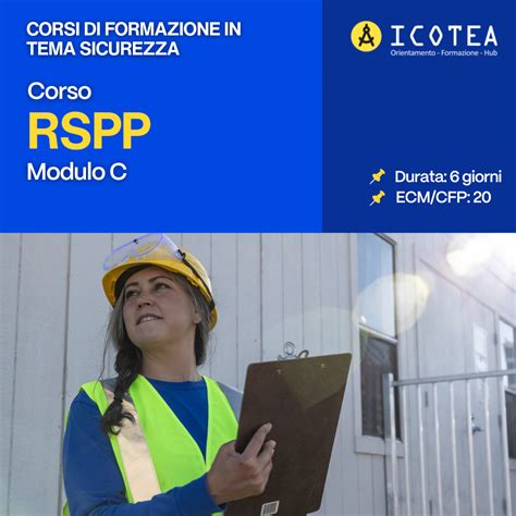 Corso Rspp Modulo C Online Ore Icotea