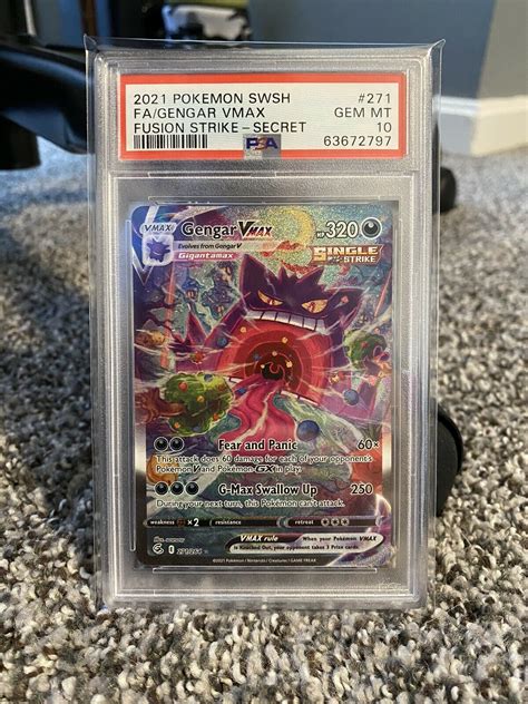 Pokemon Fusion Strike Gengar Vmax Alt Art Secret Rare Psa Gem