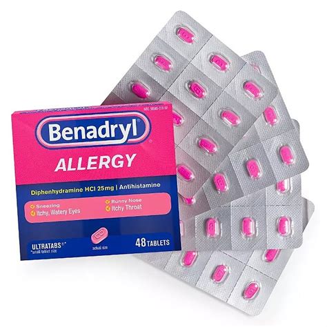 Benadryl Ultratabs Antihistamine Cold Allergy Relief Tablets