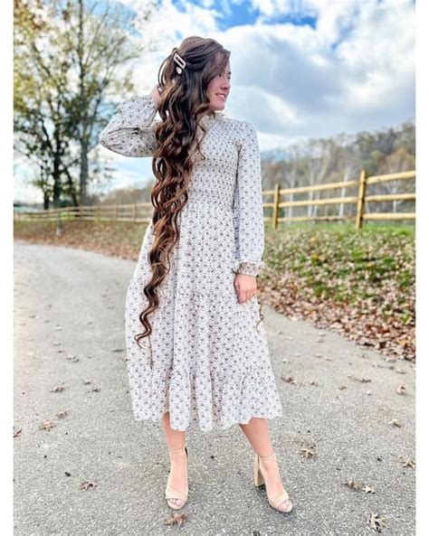 Lanie Modest Midi Dress In Cream Exclusive Janielanie