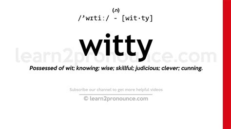 Pronunciation Of Witty Definition Of Witty Youtube