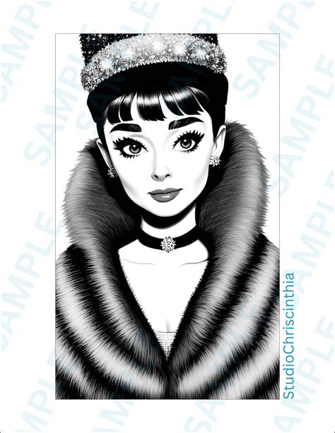 Audrey Hepburn Coloring Page Audrey Hepburn Wall Art Self Care