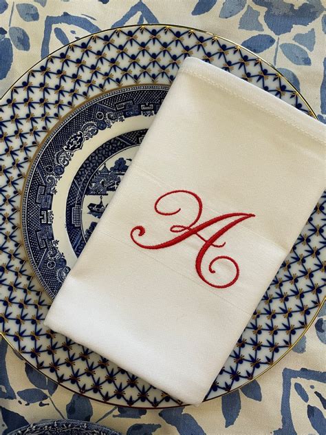 Personalised Embroidered Napkin, Wedding Gift , Monogram Embroidery ...