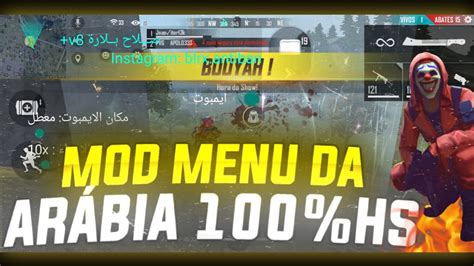 NOVO HACKER FREE FIRE MOD MENU DA ARÁBIA ATUALIZADO 100 HS E GRÁTIS