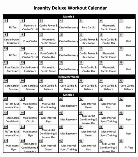 Monthly Workout Schedule Template Fresh Training Calendar Template 11