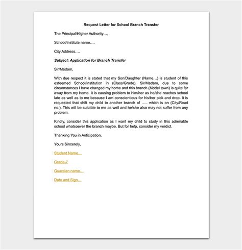 School Transfer Letter How To Write Format And Sample Letters