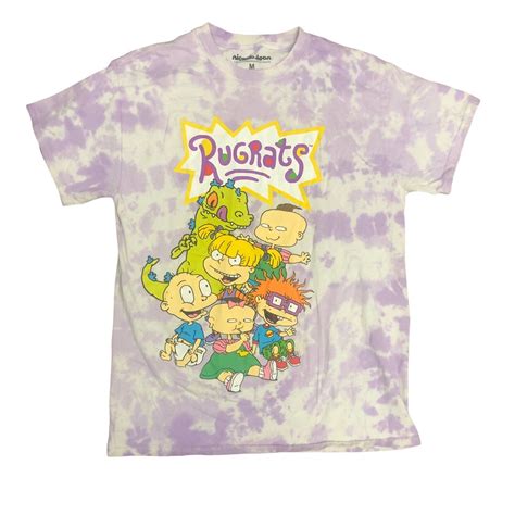 Nickelodeon Mens Tye Dye Rugrats T Shirt Short Sleev Gem