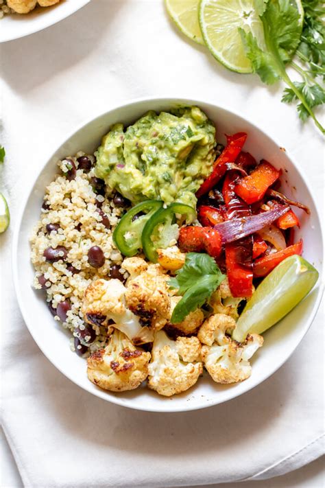 Spicy Cauliflower Burrito Bowl With Quinoa Abras Kitchen