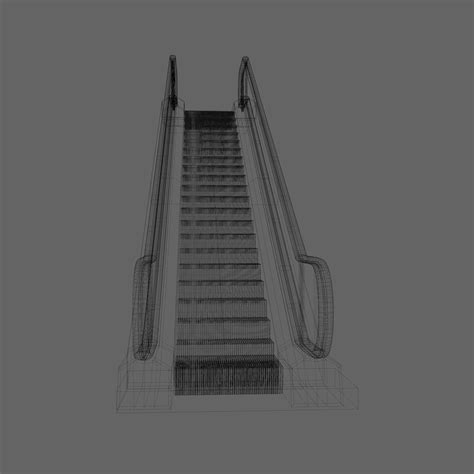3d Model Escalator Animated Vr Ar Low Poly Cgtrader