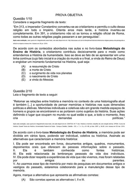 Prova Discursiva E Objetiva Pdf