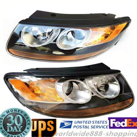 Pair For 2007 2012 Hyundai Santa Fe Headlights Set Left Right HeadLamps