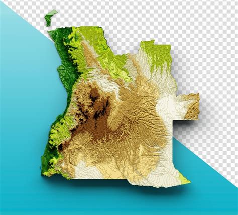 Premium Psd Angola Map Shaded Relief Color Height Map On Isolated