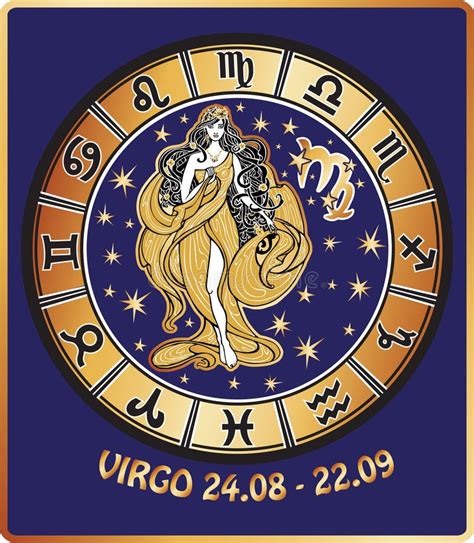 Virgo Zodiac Signhoroscope Circlevector Illustra Stock Vector