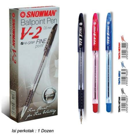 Jual Pulpen Ballpoint Snowman V Lusin Merah Jakarta Utara