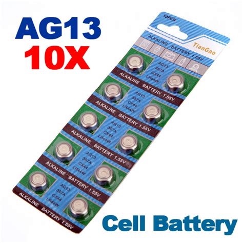 10 X Ag13 Lr44 G13 A D303 L1154 L1154f Alkaline Button Cell Battery в