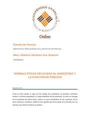 Tarea Normas Ticas Aplicadas Al Marketing Y La Fijaci N De Precios