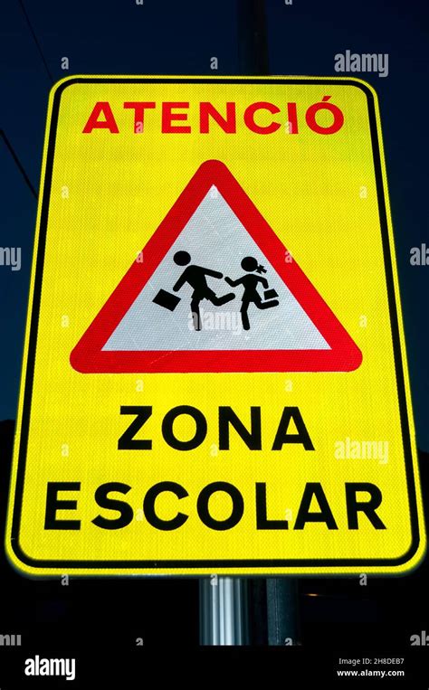 School Zone Traffic Sign Stock Photo Alamy