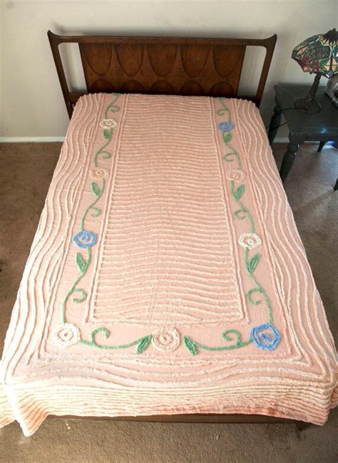 Chenille Bedspread Full Peach Chenille Bedspread Vintage