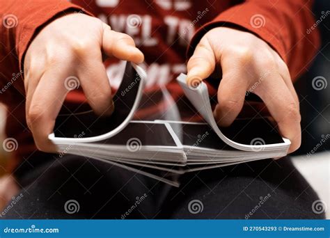 Hands Shuffling Tarot Cards Stock Photo 111250092