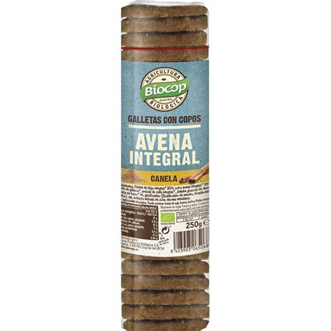 Galletas Ecol Gicas Con Copos De Avena Integral Y Canela Envase G