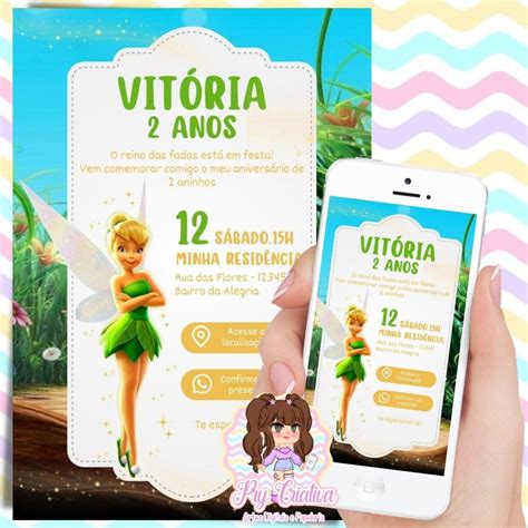 Convite Digital Interativo Tinker Bell Elo Produtos Especiais