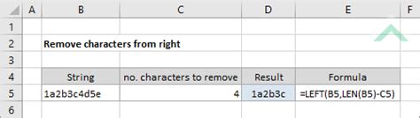 Remove Characters From Right Excel Vba