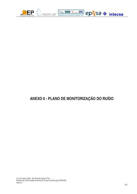 Pdf Anexo Plano De Monitoriza O Do Ru Do Para A Fase De