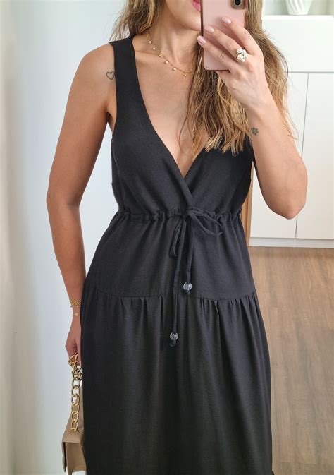 Vestido Longo Transpassado Busto LeTissú Boutique de Roupas Femininas