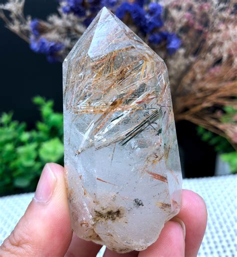 Rocks Geodes Rare Clear Golden Rutilated Inclusions Quartz