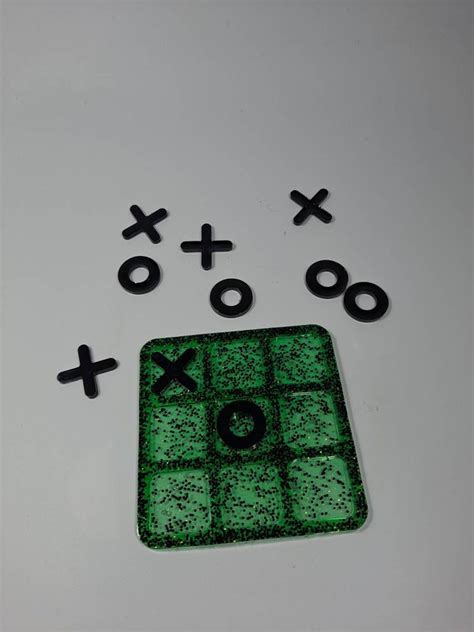 Tic Tac Toe Game In Epoxy Resin Board Crosses And Circles In Etsy