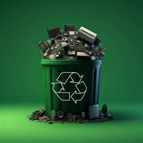 Premium Photo Ecofriendly Recycling Bin With A Digital Twist