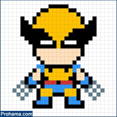 Wolverine Pixel Art Super Hero Pixel Art