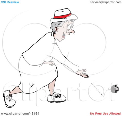 Clipart Illustration of a Granny Playing Lawn Bowls by Dennis Holmes ...