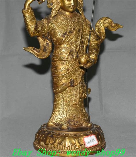 18 Old Tibet Bronze Gilt Temple Guru Padmasambhava Rinpoche Buddha