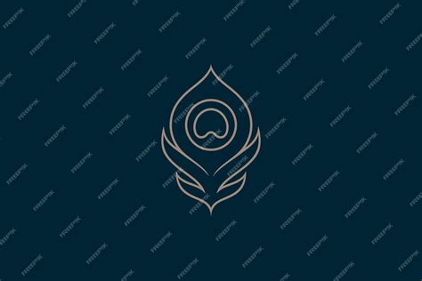 Premium Vector | Minimalist peacock feather logo design