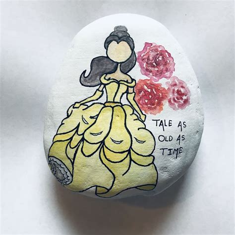 Bell Painted Rock Beautyandthebeast Watercolor Disney Rockpainting