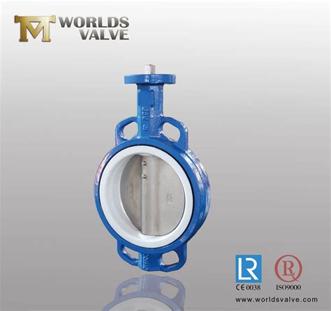 Cf8 Cf8m Disc Ptfe Liner Seat Wafer Butterfly Valve One Piece Body Ptffe Liner Butterfly Valve