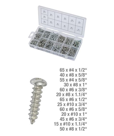 Assortiment De Vis Auto Taraudeuses T Te Ronde X