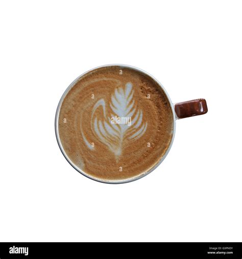 Cup Of Hot Latte Art Coffee Isolated On White Background Stock Photo Alamy