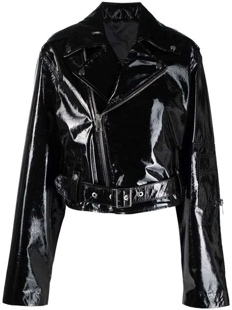 MANOKHI Patent Leather Jacket Black Editorialist