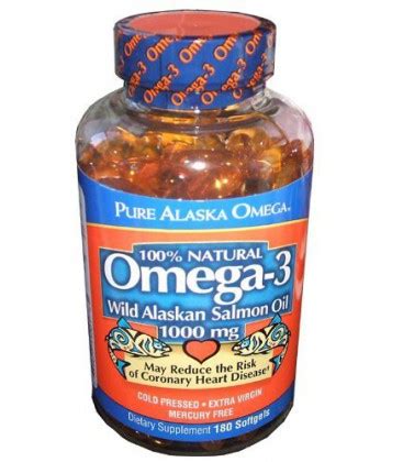 Pure Huile De Saumon Sauvage D Alaska Omega 3 1000mg 180 Softgels