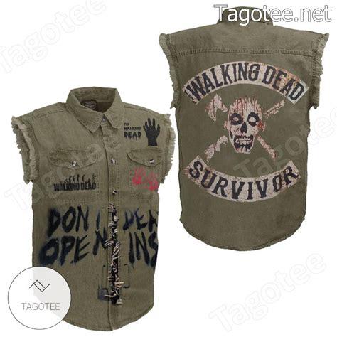 The Walking Dead Survivor Sleeveless Denim Jacket - Tagotee