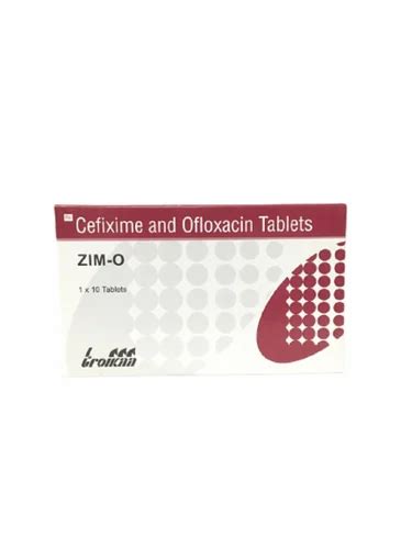 Zim O Tab Cefixime 200mg Ofloxacin 200mg 400 Mg At Rs 165