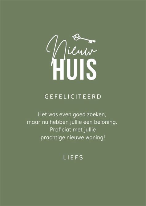 Felicitatie Nieuwe Woning Nieuw Huis Sleutel Kaartje2go