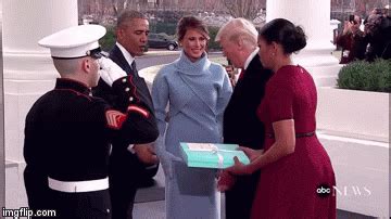 Michelle Obama accepting Melania Trump gift has internet in stitches.