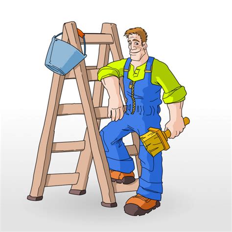 Cartoon Handyman With Toolbox — Stock Vector © Antonbrand 10737532