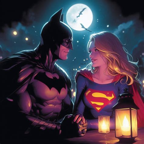 Batman And Supergirl Romantic Moonlight Dinnerai By Evandromarquesamv