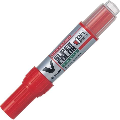 V Super Color Permanent Marker Chisel Point Red