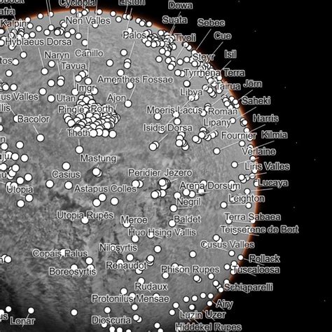 Navigate A New Mars Map Of Craters And Volcanoes